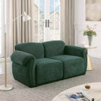 Canapé d'angle GDFStudio Tryn Modern 69 places en bois et fer, rembourré en chenille, avec dossier divisé
