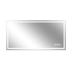 Whisen 2448 Miroir mural de salle de bain avec fonction anti-buée, miroir mural à commande tactile, intensité variable 3 couleurs - Argent