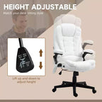 Fauteuil de bureau de direction 6 points chauffant, fauteuil de bureau de massage vibrant à dossier haut en velours