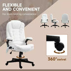 Fauteuil de bureau de direction 6 points chauffant, fauteuil de bureau de massage vibrant à dossier haut en velours