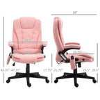 Fauteuil de bureau de direction 6 points chauffant, fauteuil de bureau de massage vibrant à dossier haut en velours