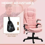 Fauteuil de bureau de direction 6 points chauffant, fauteuil de bureau de massage vibrant à dossier haut en velours