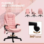 Fauteuil de bureau de direction 6 points chauffant, fauteuil de bureau de massage vibrant à dossier haut en velours