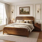Christopher Knight Home Bennett Cadre de lit plateforme en bois au style moderne du milieu du siècle avec tête de lit à lattes
