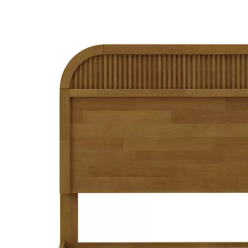 Christopher Knight Home Bennett Cadre de lit plateforme en bois au style moderne du milieu du siècle avec tête de lit à lattes