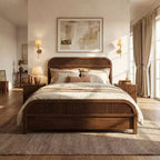 Christopher Knight Home Bennett Cadre de lit plateforme en bois au style moderne du milieu du siècle avec tête de lit à lattes