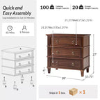 Table d'appoint en bois massif Helena 28W à 3 tiroirs avec station de charge intégrée|HULALA HOME