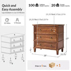 Table d'appoint en bois massif Helena 28W à 3 tiroirs avec station de charge intégrée|HULALA HOME