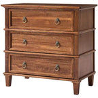 Table d'appoint en bois massif Helena 28W à 3 tiroirs avec station de charge intégrée|HULALA HOME