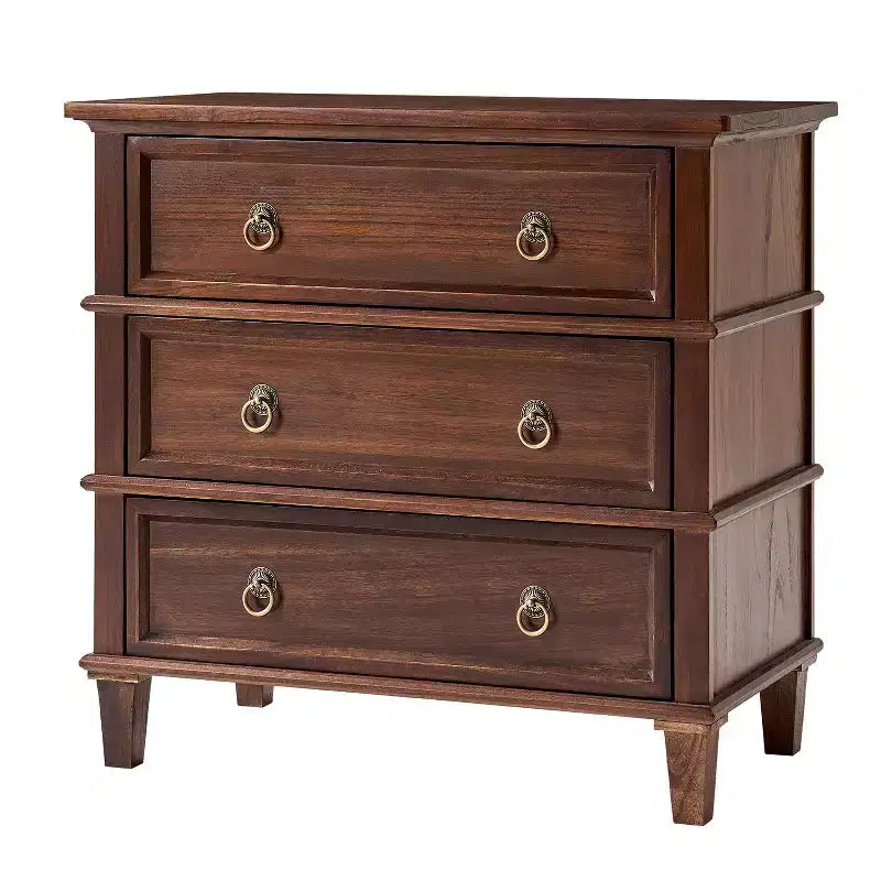 Table d'appoint en bois massif Helena 28W à 3 tiroirs avec station de charge intégrée|HULALA HOME