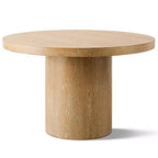 Table de salle à manger ronde moderne sur pied de 47 po avec finition grain de bois, Table de cuisine ronde pour 4 personnes pour salle à manger ou petits espaces-Panipeachy