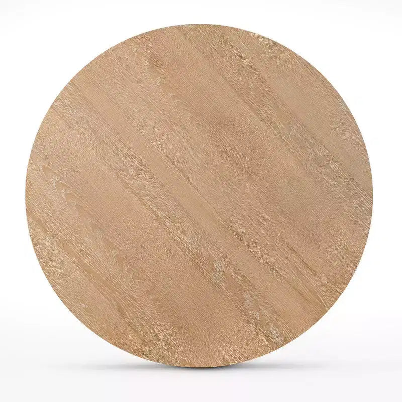 Table de salle à manger ronde moderne sur pied de 47 po avec finition grain de bois, Table de cuisine ronde pour 4 personnes pour salle à manger ou petits espaces-Panipeachy