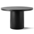 Table de salle à manger ronde moderne sur pied de 47 po avec finition grain de bois, Table de cuisine ronde pour 4 personnes pour salle à manger ou petits espaces-Panipeachy