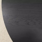 Table de salle à manger ronde moderne sur pied de 47 po avec finition grain de bois, Table de cuisine ronde pour 4 personnes pour salle à manger ou petits espaces-Panipeachy