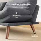 66.1 Canapé Futon avec accoudoirs et dossier réglables, Canapé-Lit Futon Épaissi, Petit Canapé-Lit pour Petits Appartements, Bureau, Étude