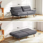 66.1 Canapé Futon avec accoudoirs et dossier réglables, Canapé-Lit Futon Épaissi, Petit Canapé-Lit pour Petits Appartements, Bureau, Étude
