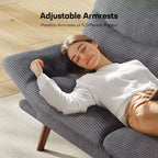 66.1 Canapé Futon avec accoudoirs et dossier réglables, Canapé-Lit Futon Épaissi, Petit Canapé-Lit pour Petits Appartements, Bureau, Étude