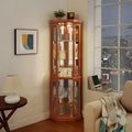 MAYEERTY Kitchen Corner Cabinet MDF+Wood Veneer Adjustable Shelves Space-Saving