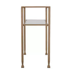 Console de table HomeRoots 43 avec étagères en verre transparent et doré