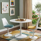 HomeRoots Table à manger 36 po en métal blanc