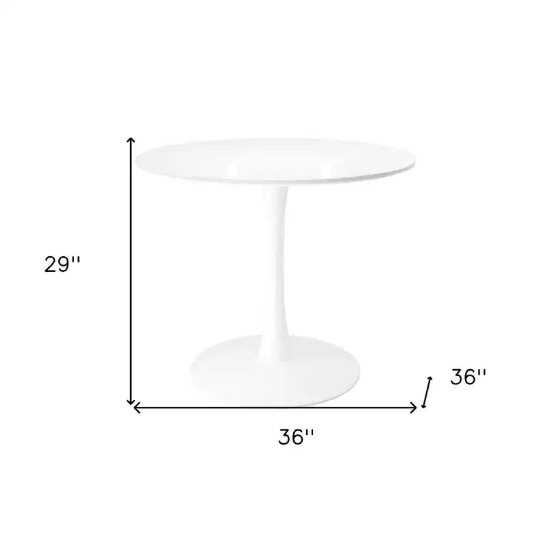 HomeRoots Table à manger 36 po en métal blanc