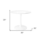 HomeRoots Table à manger 36 po en métal blanc