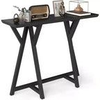 Kinsuite Industrial Console Table  Modern X-Leg Design, Enhanced Load-Bearing & Geometric Support, Black