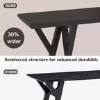 Kinsuite Table console industrielle Design moderne avec pieds en X, portance améliorée et support géométrique, Noir