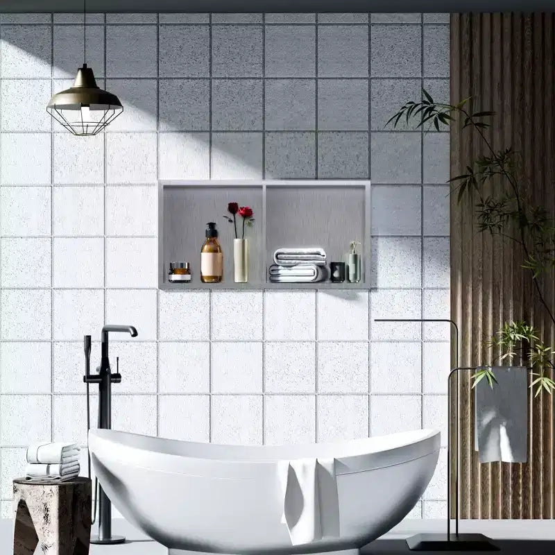 Niche de douche encastrable en acier inoxydable 304, sans carrelage, étanche, finition brossée, pour rangement de salle de bain, plusieurs tailles et compartiments