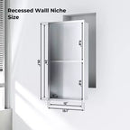 Niche de douche encastrable en acier inoxydable 304, sans carrelage, étanche, finition brossée, pour rangement de salle de bain, plusieurs tailles et compartiments