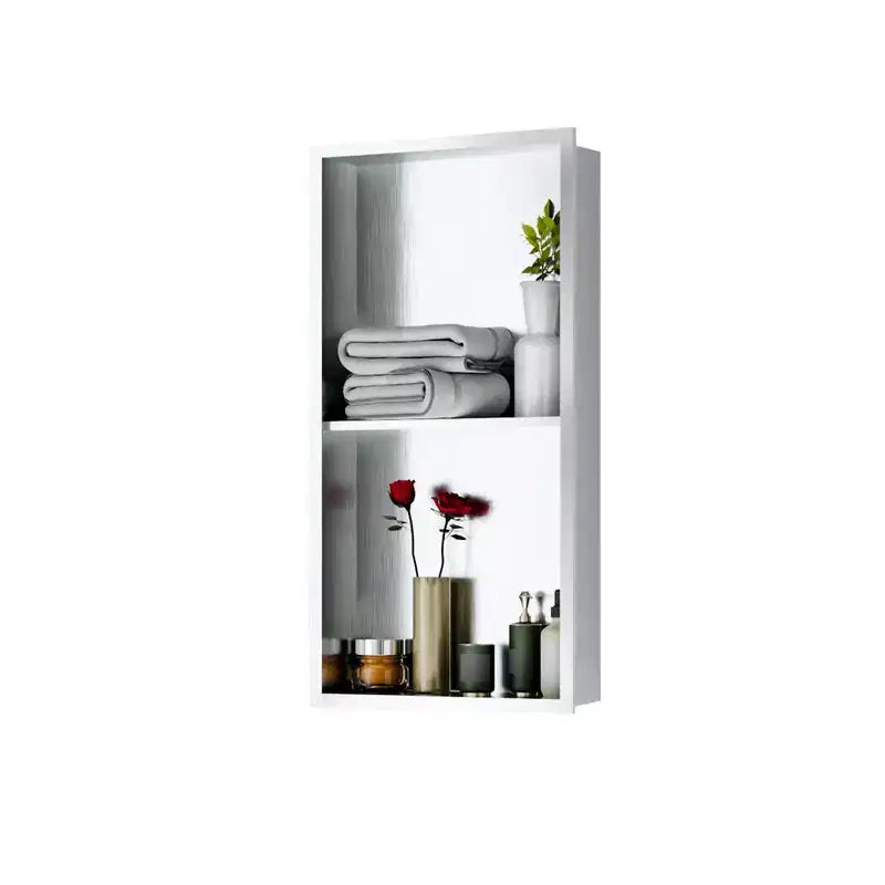 Niche de douche encastrable en acier inoxydable 304, sans carrelage, étanche, finition brossée, pour rangement de salle de bain, plusieurs tailles et compartiments