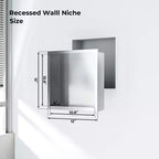Niche de douche encastrable en acier inoxydable 304, sans carrelage, étanche, finition brossée, pour rangement de salle de bain, plusieurs tailles et compartiments