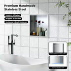 Niche de douche encastrable en acier inoxydable 304, sans carrelage, étanche, finition brossée, pour rangement de salle de bain, plusieurs tailles et compartiments
