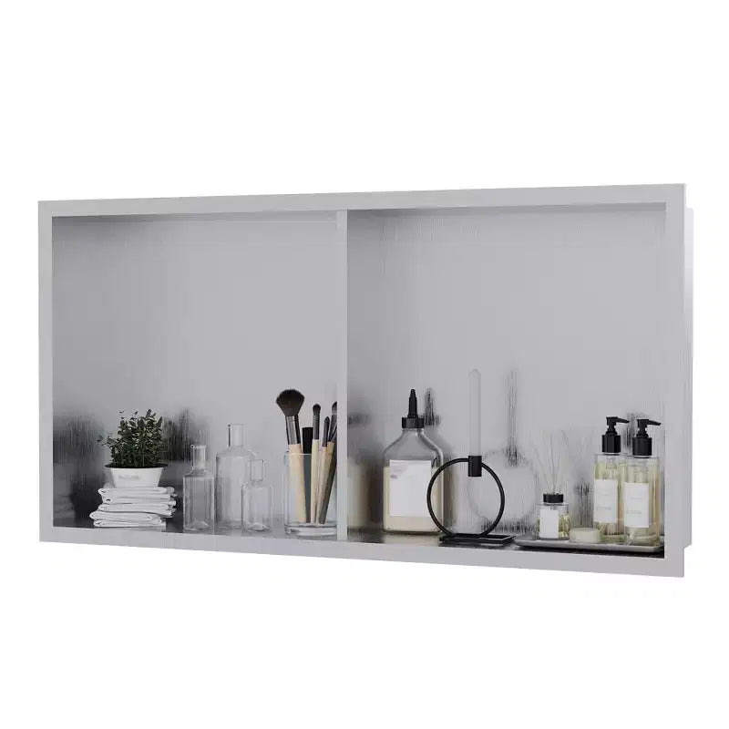 Niche de douche encastrable en acier inoxydable 304, sans carrelage, étanche, finition brossée, pour rangement de salle de bain, plusieurs tailles et compartiments