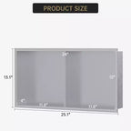 Niche de douche encastrable en acier inoxydable 304, sans carrelage, étanche, finition brossée, pour rangement de salle de bain, plusieurs tailles et compartiments