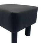 Royal Hampton Ginni Ensemble de 2 poufs-ottomans, cuir synthétique noir, siège moelleux, pieds en bois