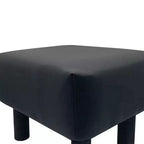 Royal Hampton Ginni Ensemble de 2 poufs-ottomans, cuir synthétique noir, siège moelleux, pieds en bois