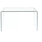 Console en verre trempé avec bords arrondis, Table d'entrée moderne pour couloir et salon