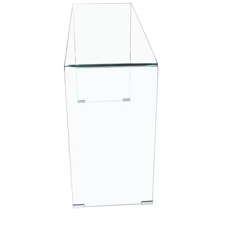 Console en verre trempé avec bords arrondis, Table d'entrée moderne pour couloir et salon