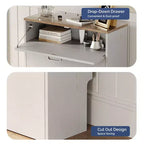 Meuble à chaussures Karl Home avec 3 portes abattantes Blanc et Chêne