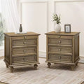 Farmhouse Rustic Farmhouse 2 Drawer Nightstand for Bedroom Living Room