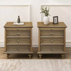 Table de Chevet Rustique de Ferme à 2 Tiroirs pour Chambre à Coucher ou Salon