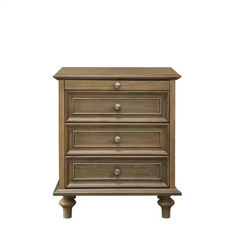Table de Chevet Rustique de Ferme à 2 Tiroirs pour Chambre à Coucher ou Salon
