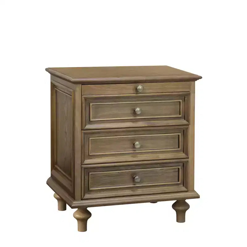 Table de Chevet Rustique de Ferme à 2 Tiroirs pour Chambre à Coucher ou Salon