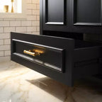 JVNOXK Meuble-lavabo de salle de bain 30 po en bois massif avec lavabo en céramique et 2 portes à fermeture douce