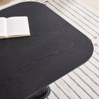 Table basse Plateau en bois de chêne noir et piètement en métal noir