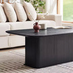 Table basse Plateau en bois de chêne noir et piètement en métal noir