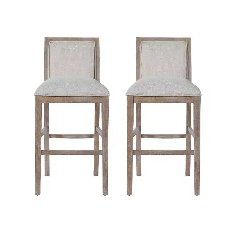 Christopher Knight Home Ren Tabourets de bar rembourrés en bois d'hévéa modernes (lot de 2)
