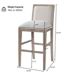 Christopher Knight Home Ren Tabourets de bar rembourrés en bois d'hévéa modernes (lot de 2)