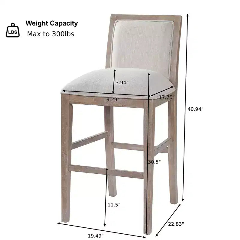 Christopher Knight Home Ren Tabourets de bar rembourrés en bois d'hévéa modernes (lot de 2)